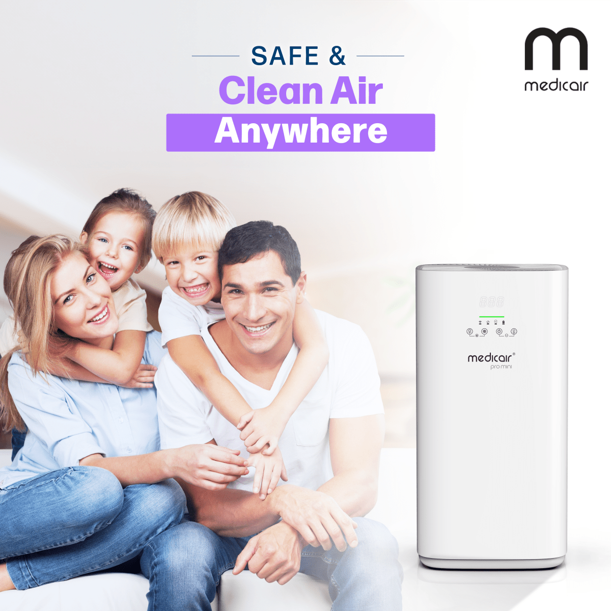 MedicAir Pro Mini Air Purifier in White
