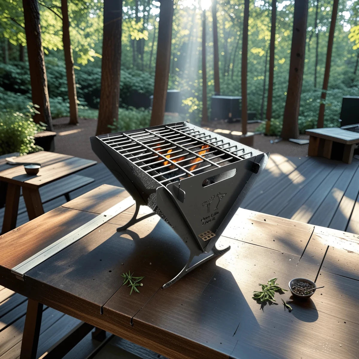 Metartal Handcrafted Jolly Little Mini Grill in Chrome