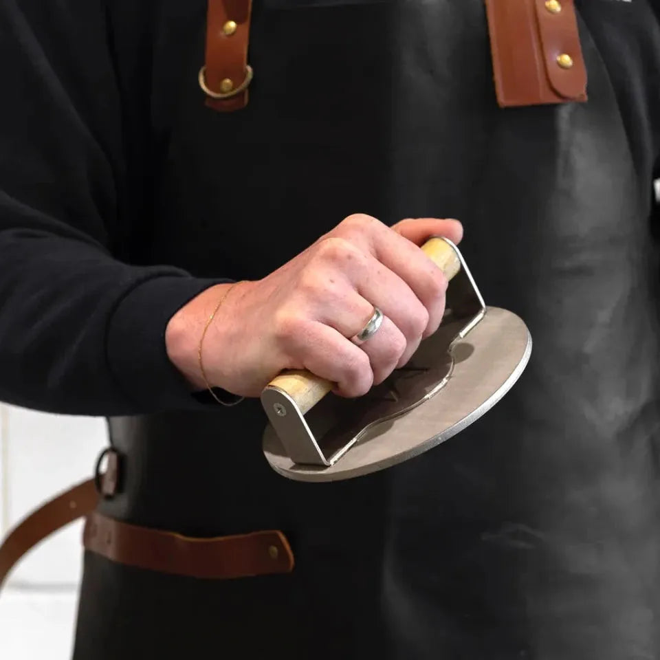Metartal Nino Handcrafted Burger Press in Chrome