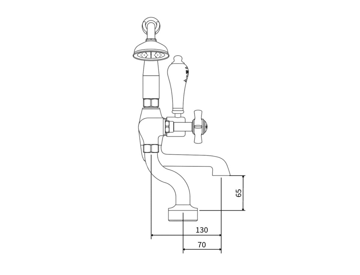 Milton Deck Mounted Bath/Shower Mixer Taps in Nickel