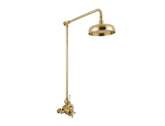 Milton Exposed Thermostatic Shower Mixer With 8" Rose in Brass