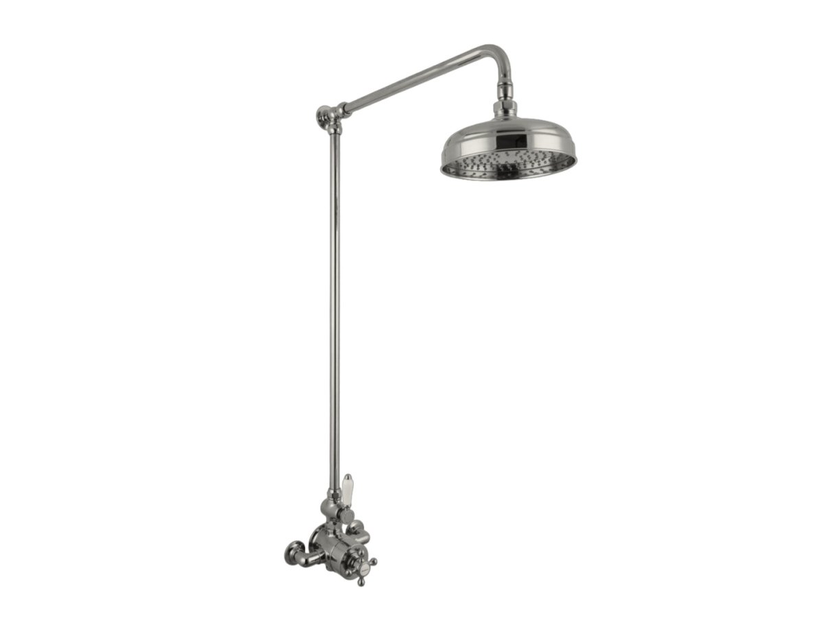 Milton Exposed Thermostatic Shower Mixer With 8" Rose in Nickel