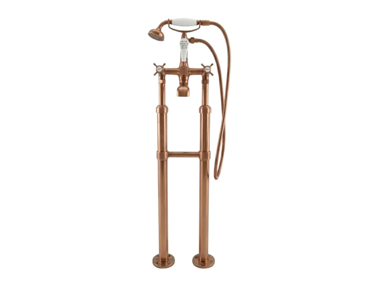Milton Freestanding Bath Mixer Taps in Copper