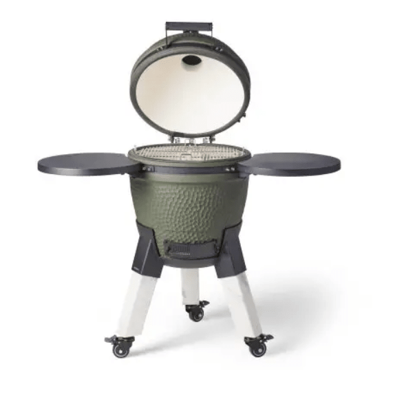 Moddern Kamado Complete Metal BBQ Set - outdoor grill - Ice Cold Spice | Olive Green and Marble - Look (Legs)
