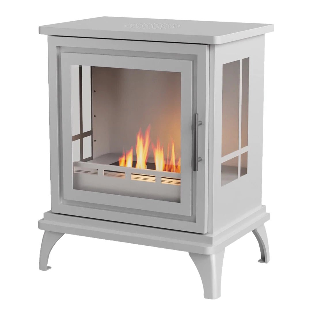 Scandiflames Nashville Bioethanol Freestanding Fireplace - indoor fireplace - Ice Cold Spice | White