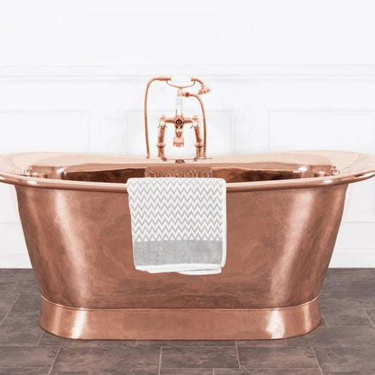 Hurlingham Normandy with Copper Interior Freestanding Bath - baths - Ice Cold Spice | Copper L1700 x W700 x H710
