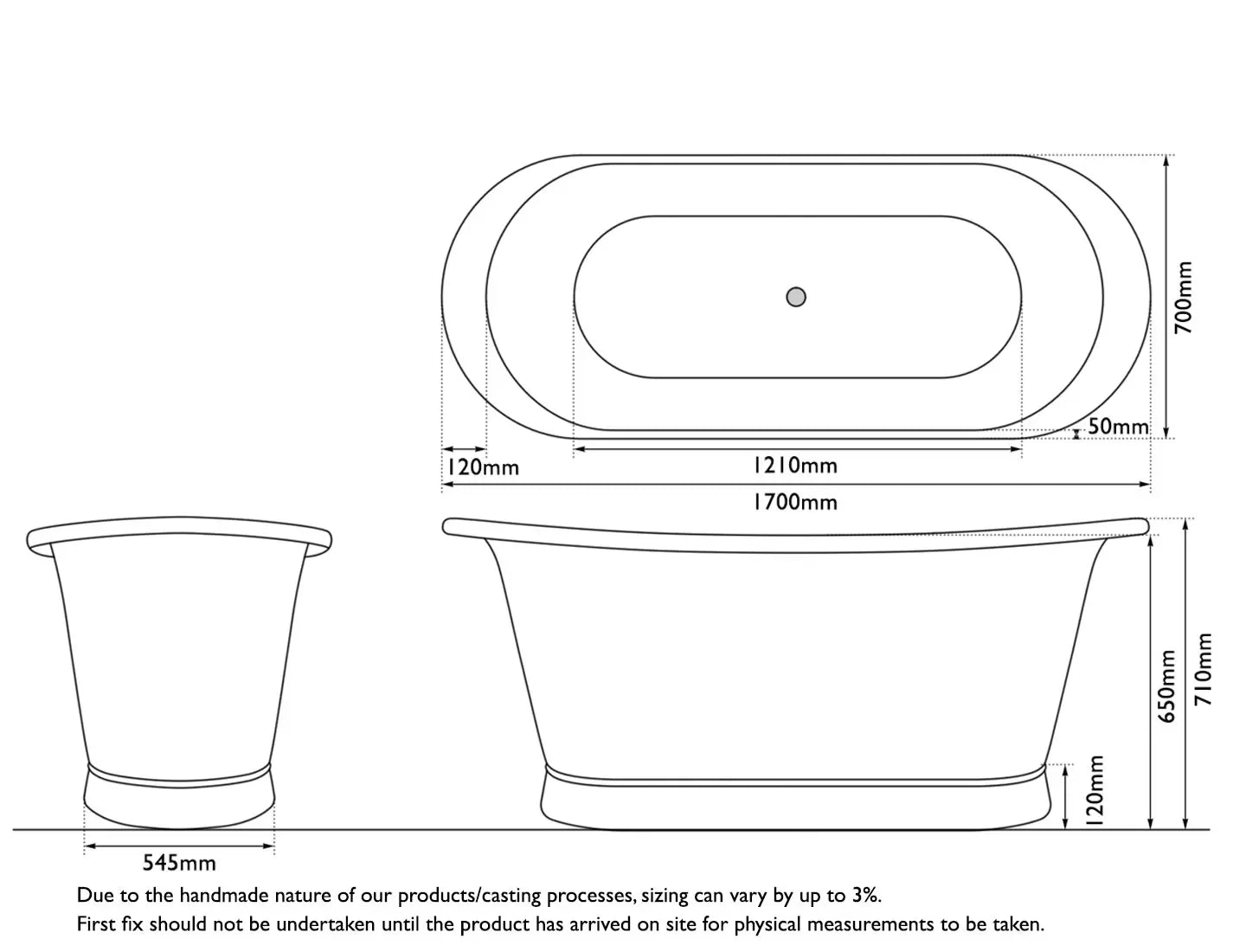 Hurlingham Normandy with Copper Interior Freestanding Bath