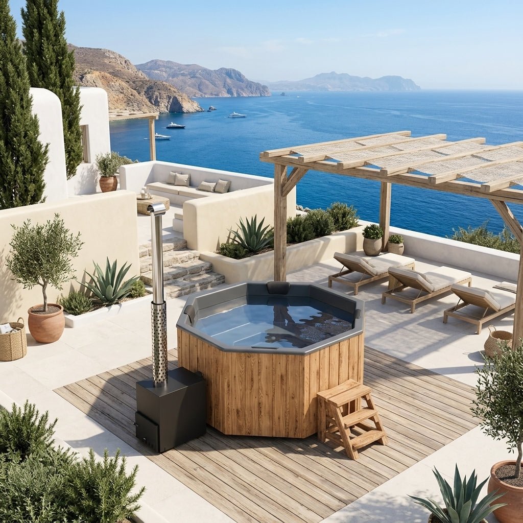 Octopus Octagonal Wood Fired Hot Tub 2m x 2m (7 Person) in
