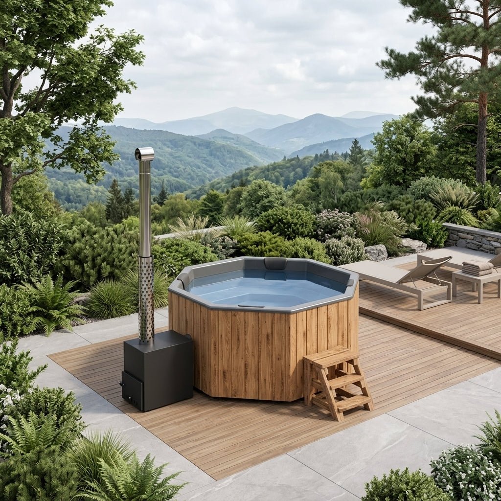 Octopus Octagonal Wood Fired Hot Tub 2m x 2m (7 Person) in