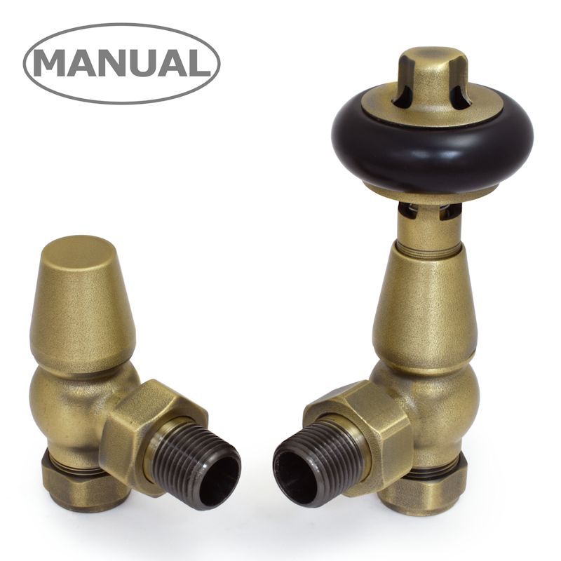 DQ Luxury Enzo Manual Angled Radiator Valves | 5 colours