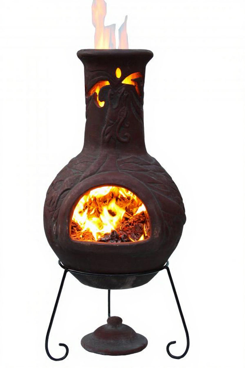 Gardeco Burgundy Wyre EL Dragon Authentic Mexican Chimenea