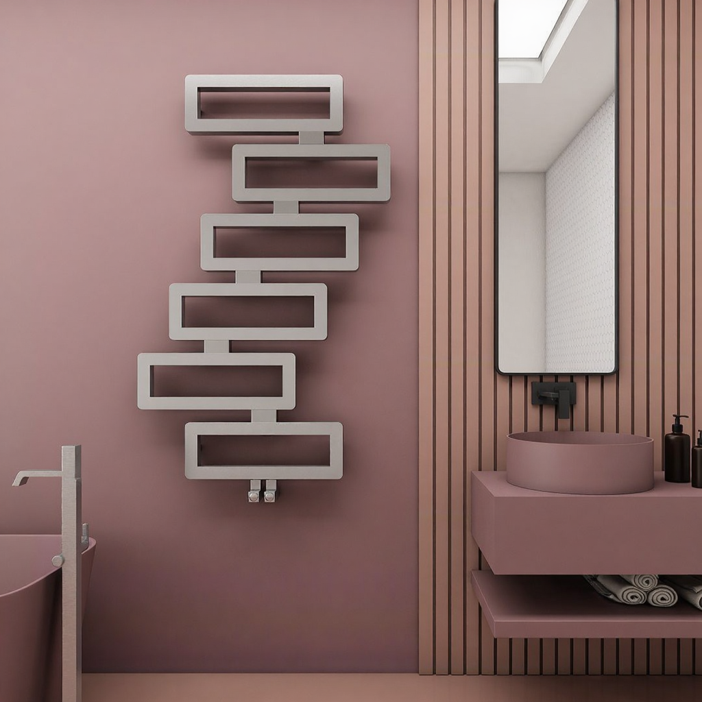 Carisa Domino Mirror Polished Designer Steel Towel Radiator | 1 colour, 1 size