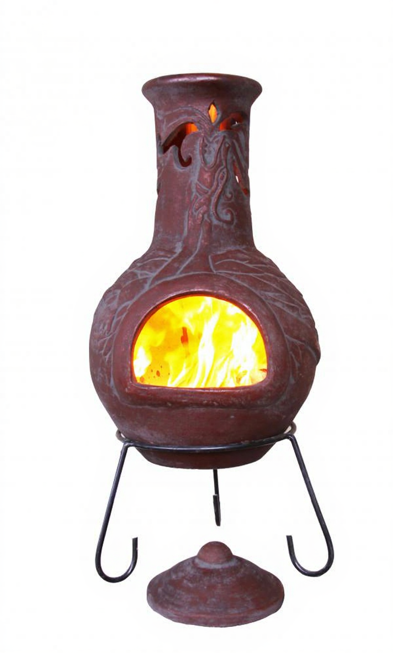 Gardeco Burgundy Wyre EL Dragon Authentic Mexican Chimenea