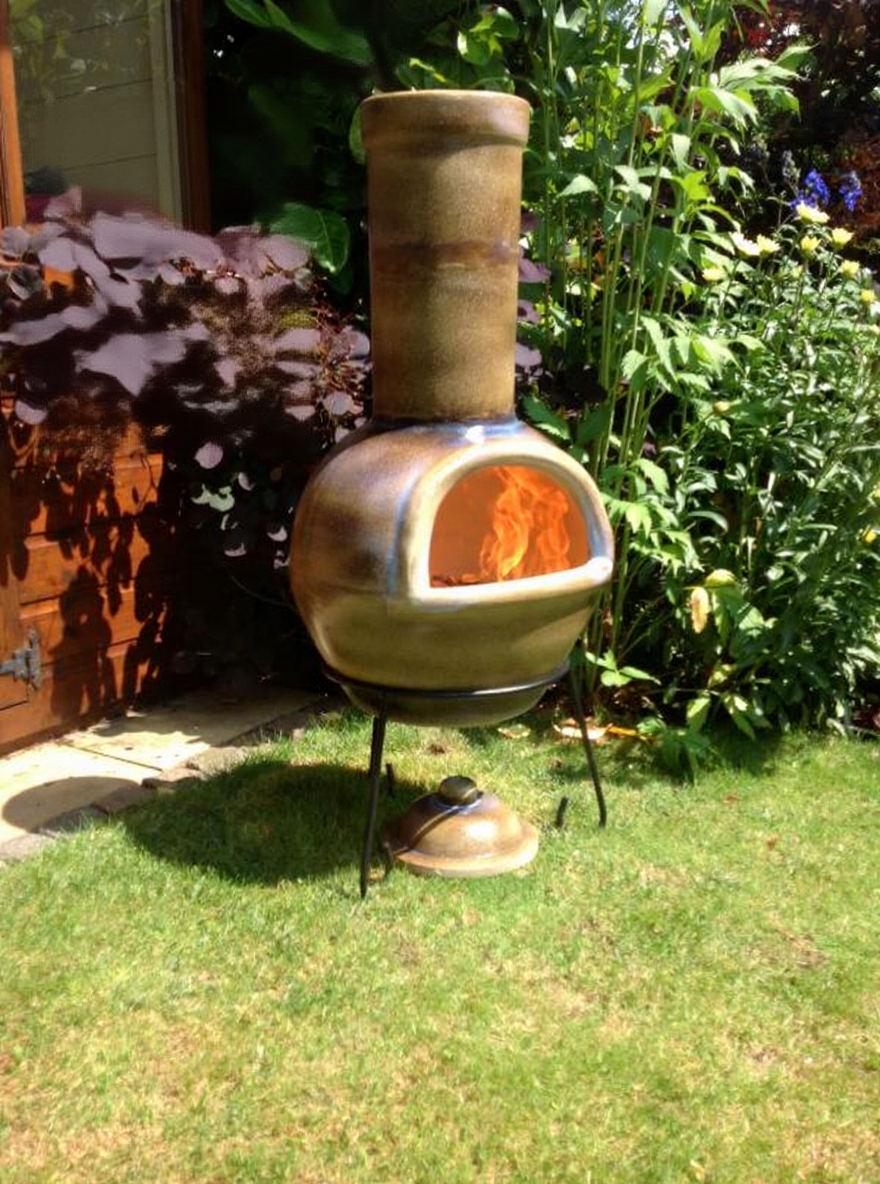 Gardeco Sempra Earthly Brown Large Mexican Chimenea