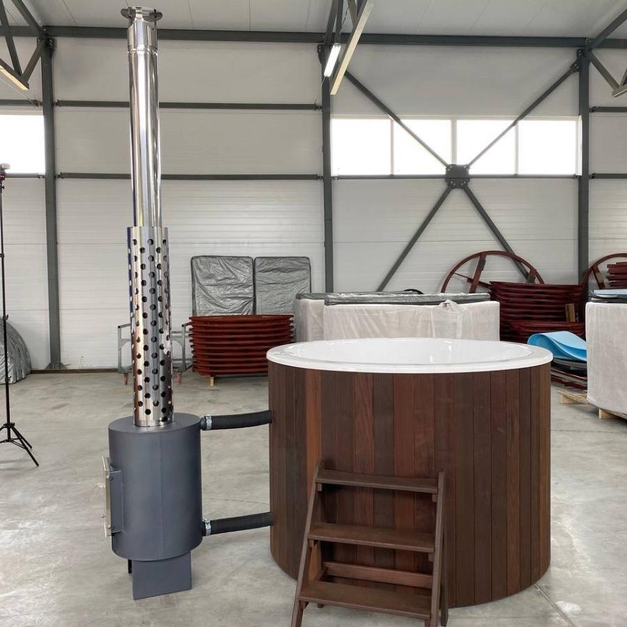 Polar Spa Comfort 160 Wood Fired Hot Tub & Cold Plunge (2 - 4 People) in Thermo Pine Dark
