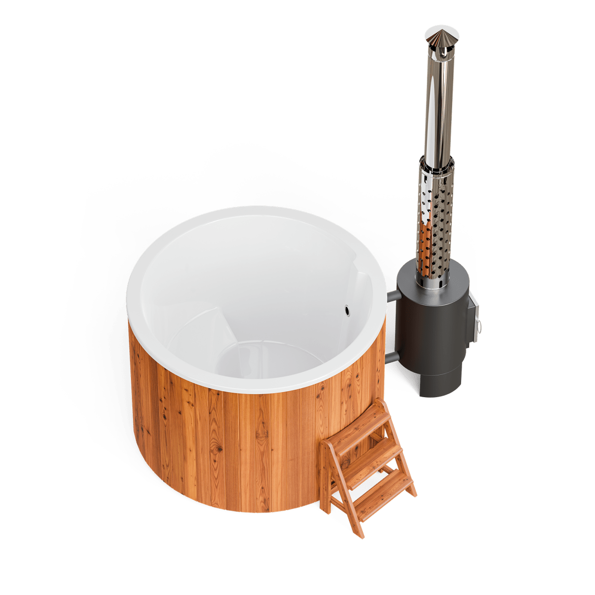 Polar Spa Comfort 160 Wood Fired Hot Tub & Cold Plunge (2 - 4 People) in Thermo Pine Light