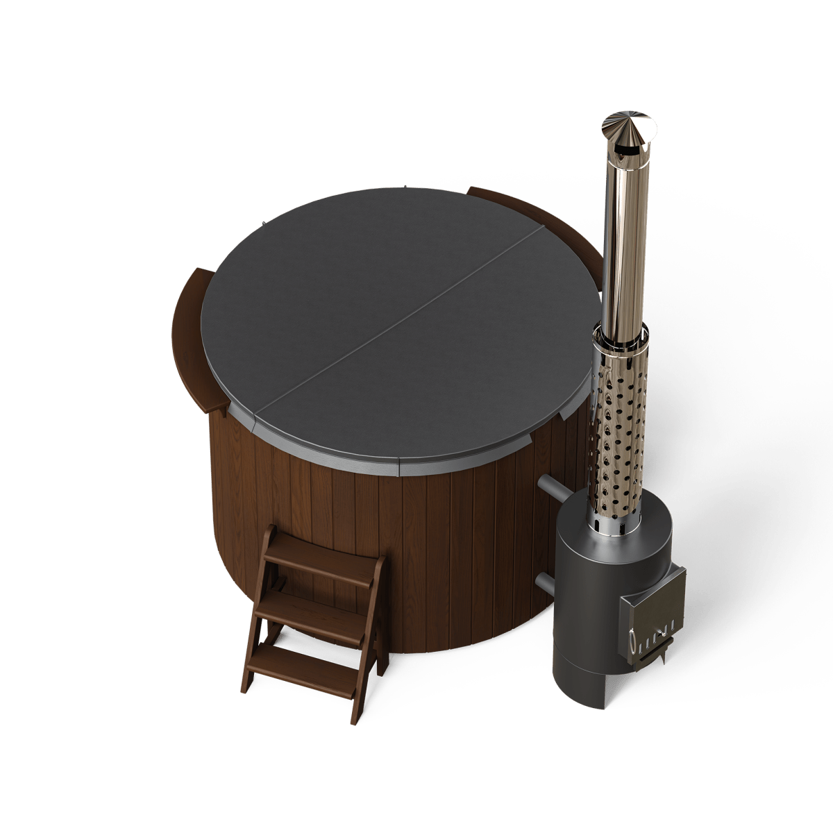Polar Spa Comfort 160 Wood Fired Hot Tub & Cold Plunge (2 - 4 People) in Thermo Pine Light