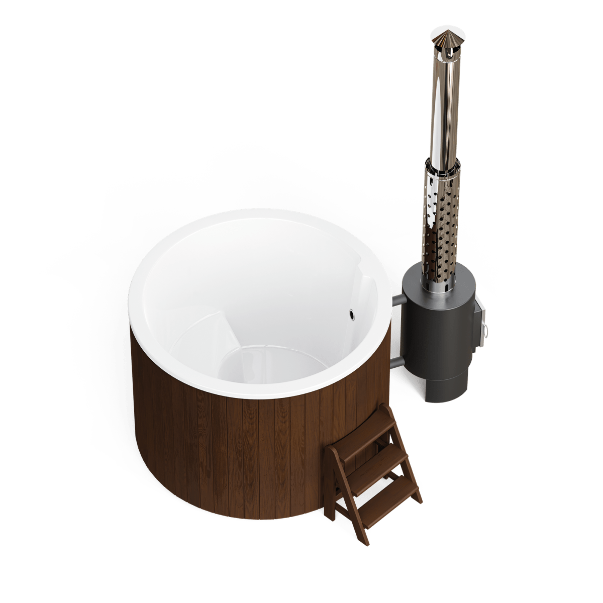 Polar Spa Comfort 160 Wood Fired Hot Tub & Cold Plunge (2 - 4 People) in Thermo Pine Light