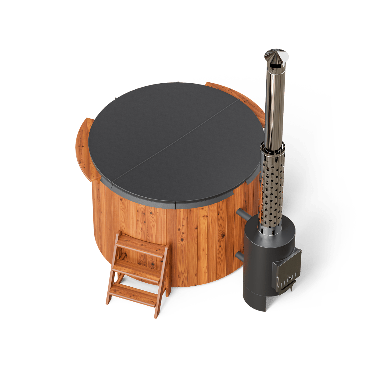 Polar Spa Comfort 160 Wood Fired Hot Tub & Cold Plunge (2 - 4 People) in Thermo Pine Light