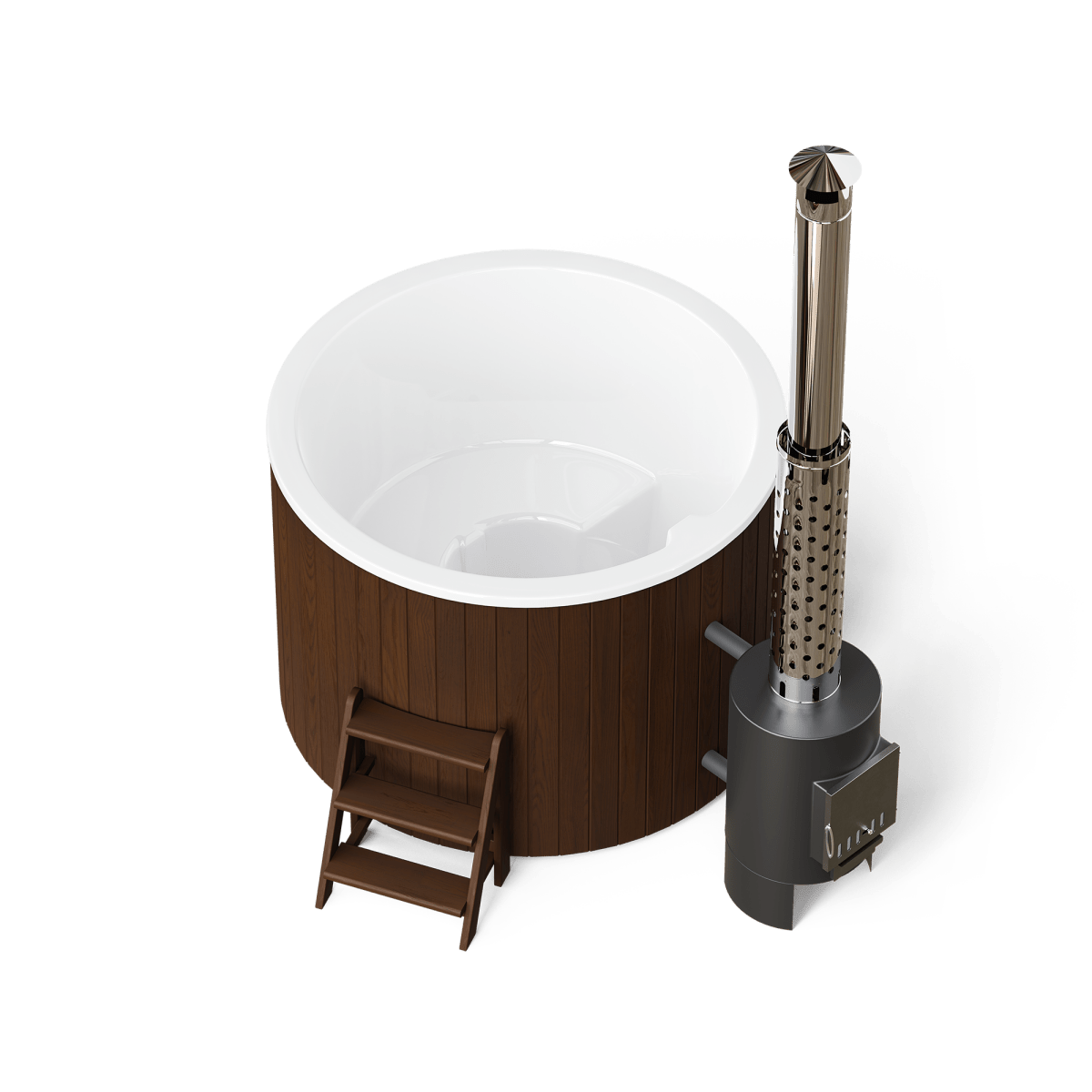 Polar Spa Comfort 160 Wood Fired Hot Tub & Cold Plunge (2 - 4 People) in Thermo Pine Light