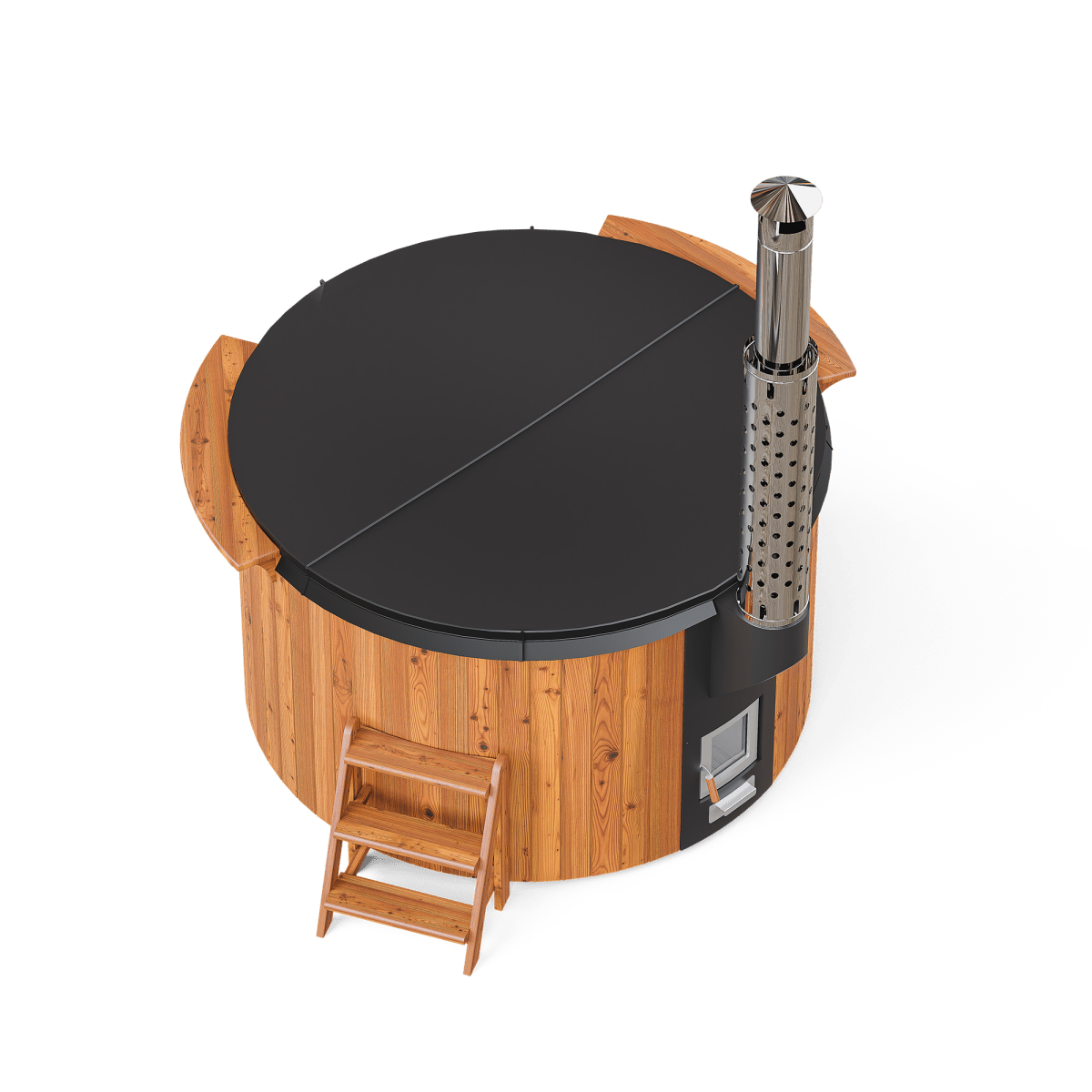 Polar Spa Elite 180 Wood Fired Hot Tub &Cold Plunge (2 - 4 People) in Thermo Pine Light