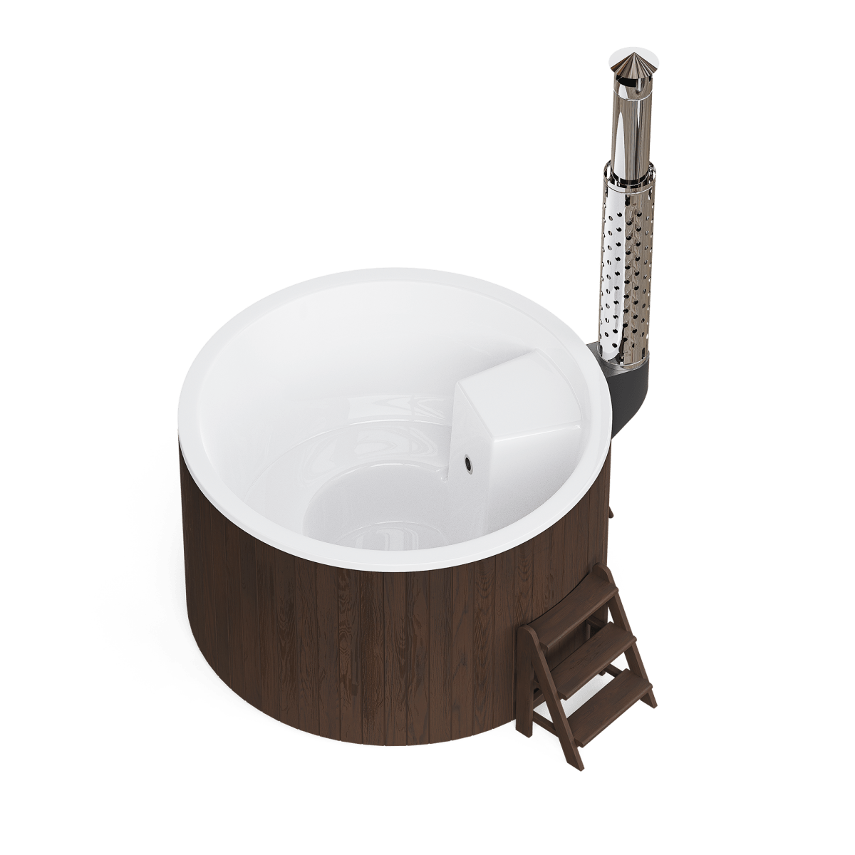 Polar Spa Elite 180 Wood Fired Hot Tub &Cold Plunge (2 - 4 People) in Thermo Pine Light