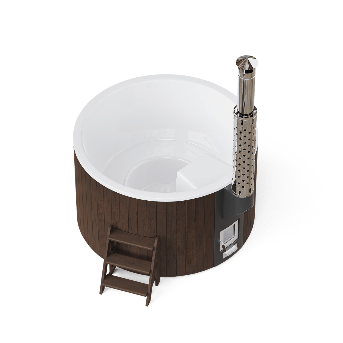 Polar Spa Elite 180 Wood Fired Hot Tub &Cold Plunge (2 - 4 People) in Thermo Pine Light