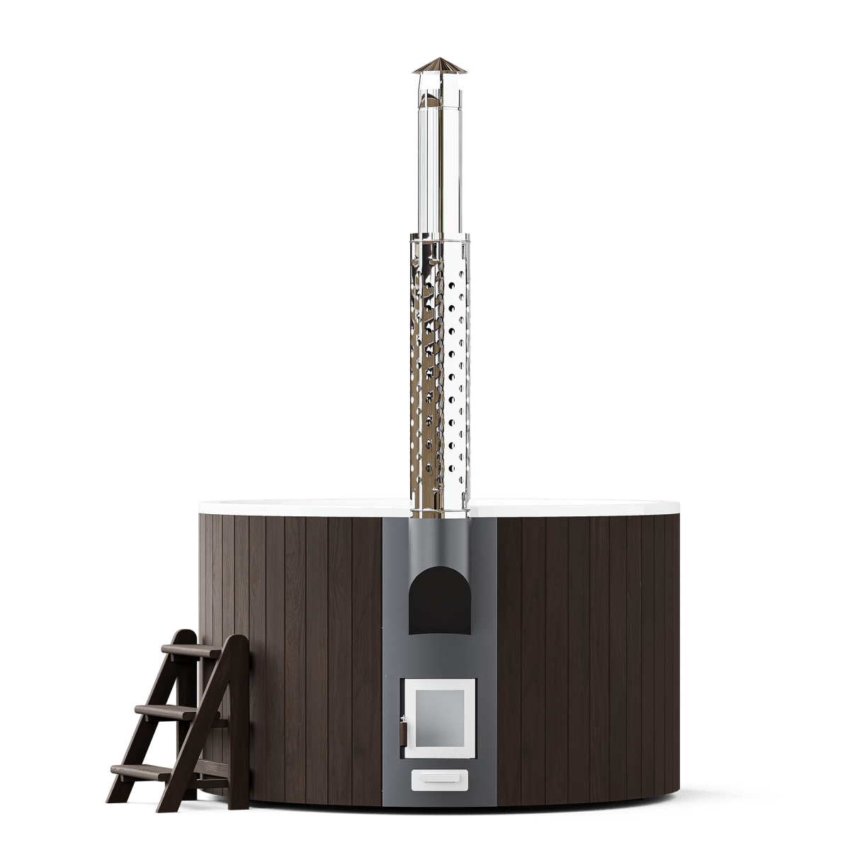 Polar Spa Elite 180 Wood Fired Hot Tub &Cold Plunge (2 - 4 People) in Thermo Pine Light