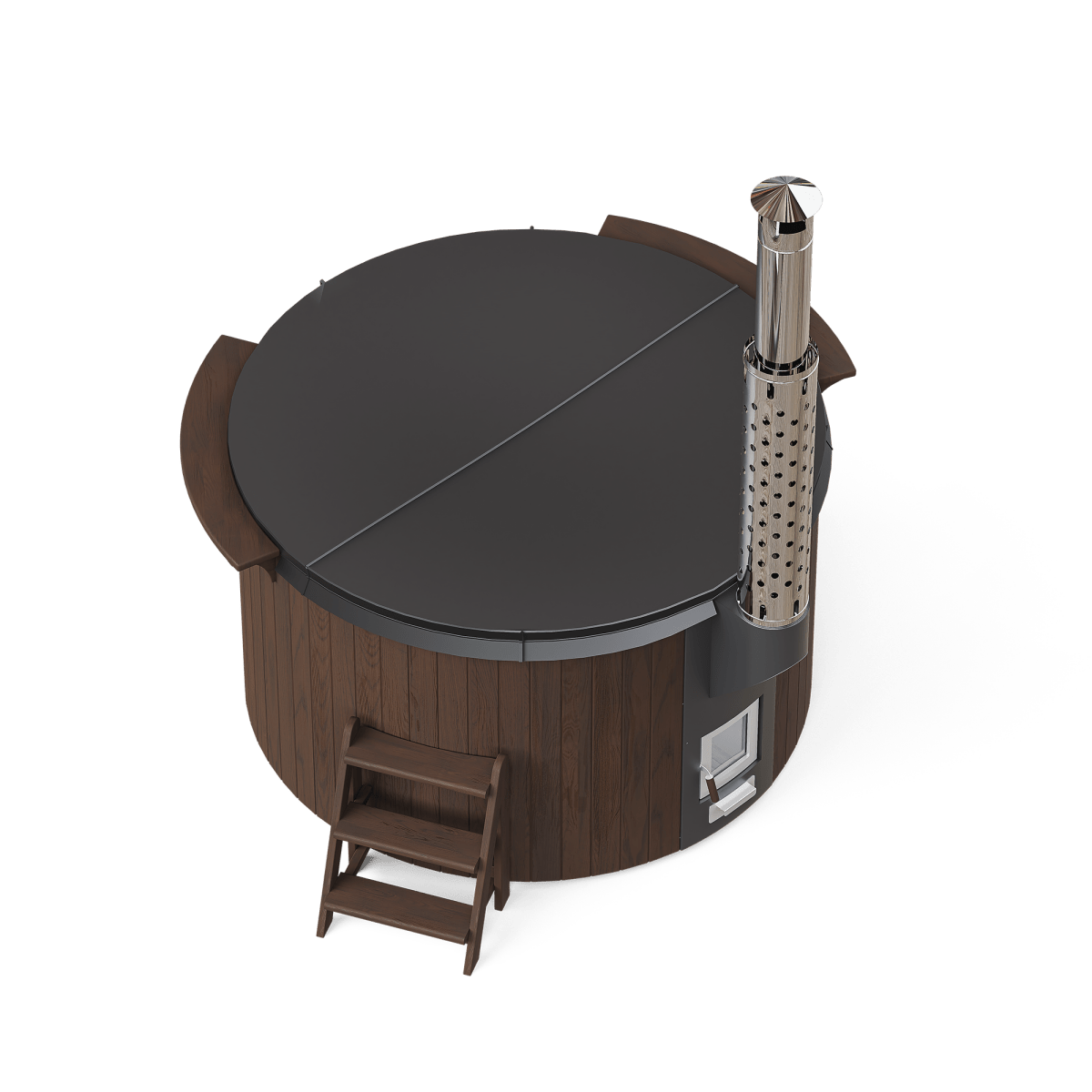 Polar Spa Elite 180 Wood Fired Hot Tub &Cold Plunge (2 - 4 People) in Thermo Pine Light