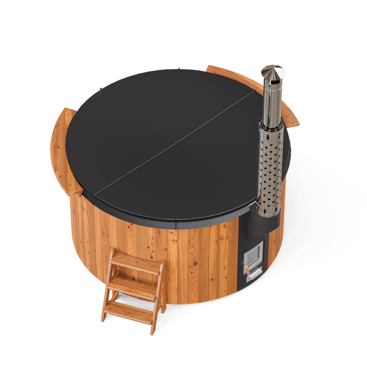 Polar Spa Elite 200 Wood Fired Hot Tub & Cold Plunge, 4 - 6 Person in Thermo Pine Light