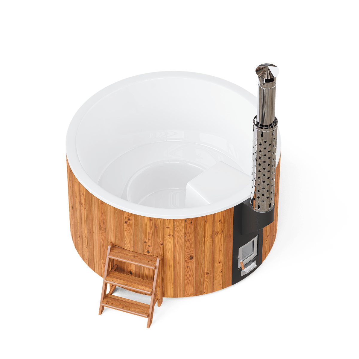 Polar Spa Elite 200 Wood Fired Hot Tub & Cold Plunge, 4 - 6 Person in Thermo Pine Light