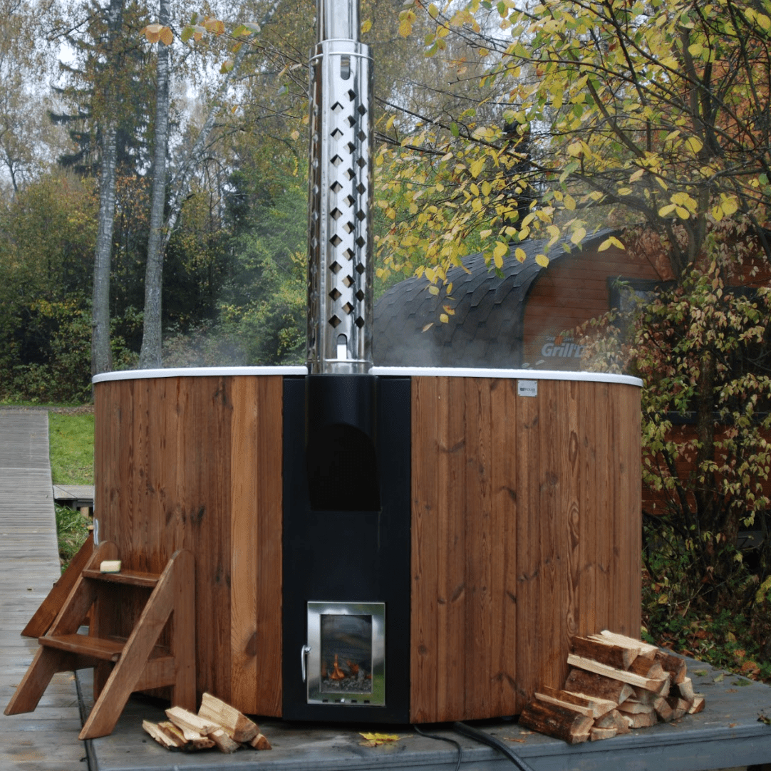 Polar Spa Elite 220 Wood Fired Hot Tub & Cold Plunge (6 - 8 People) in Thermo Pine Dark