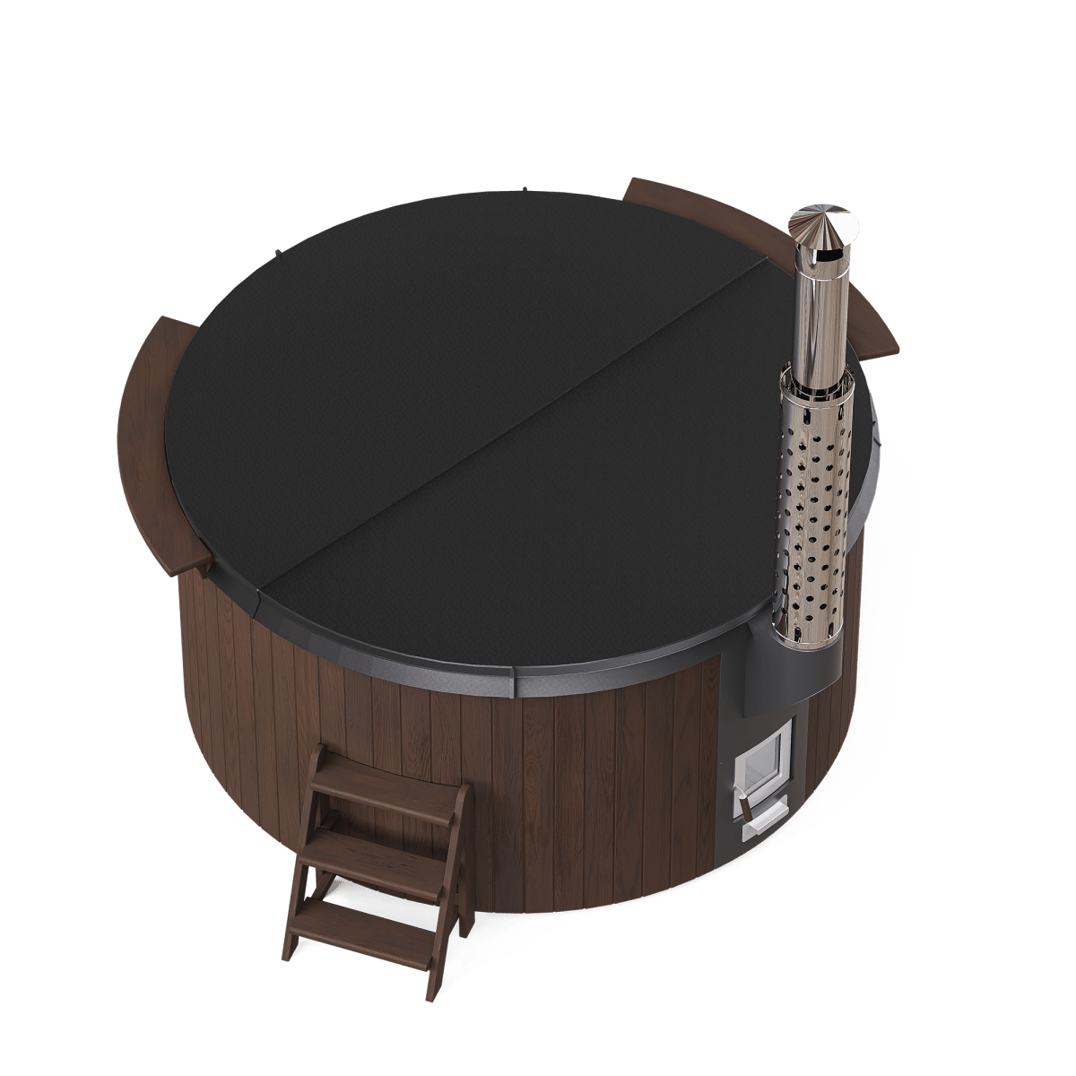 Polar Spa Elite 220 Wood Fired Hot Tub & Cold Plunge (6 - 8 People) in Thermo Pine Dark