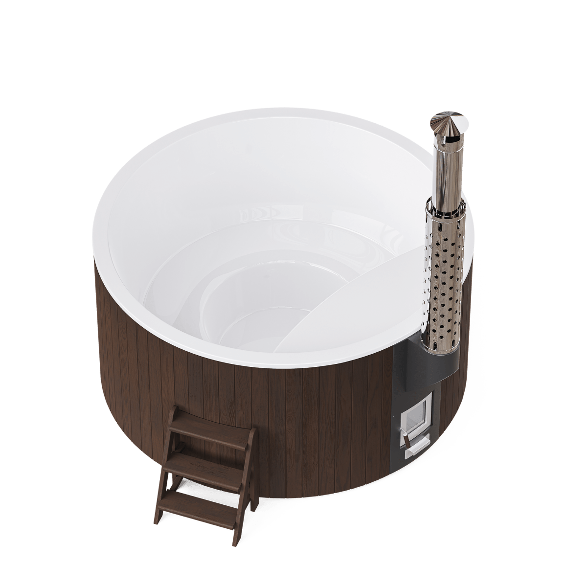 Polar Spa Elite 220 Wood Fired Hot Tub & Cold Plunge (6 - 8 People) in Thermo Pine Dark