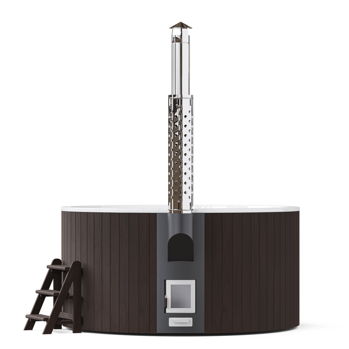 Polar Spa Elite 220 Wood Fired Hot Tub & Cold Plunge (6 - 8 People) in Thermo Pine Dark