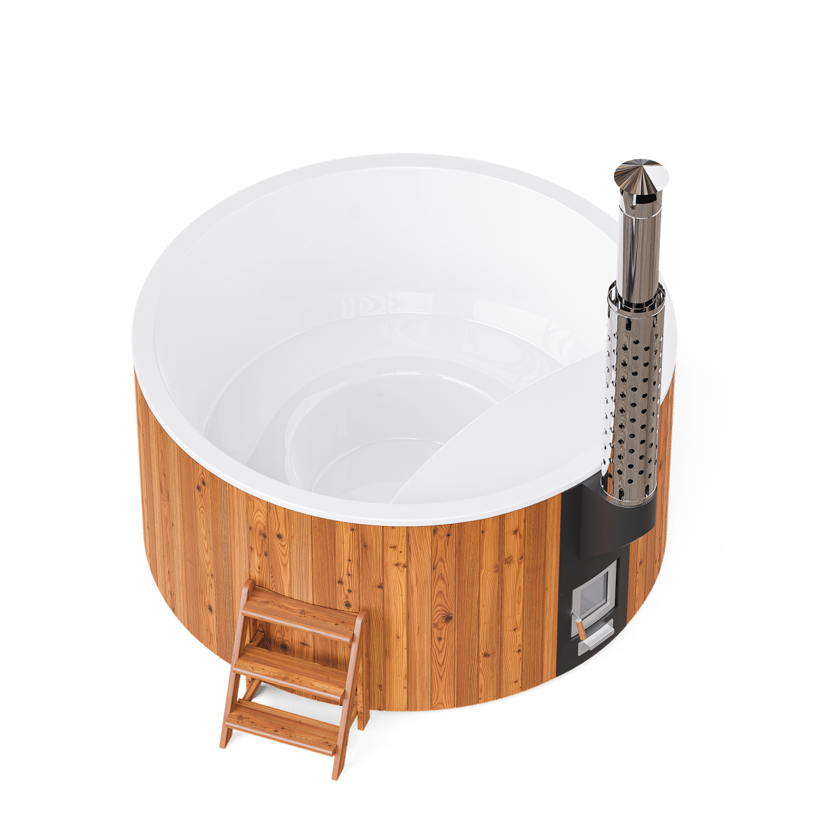 Polar Spa Elite 220 Wood Fired Hot Tub & Cold Plunge (6 - 8 People) in Thermo Pine Light