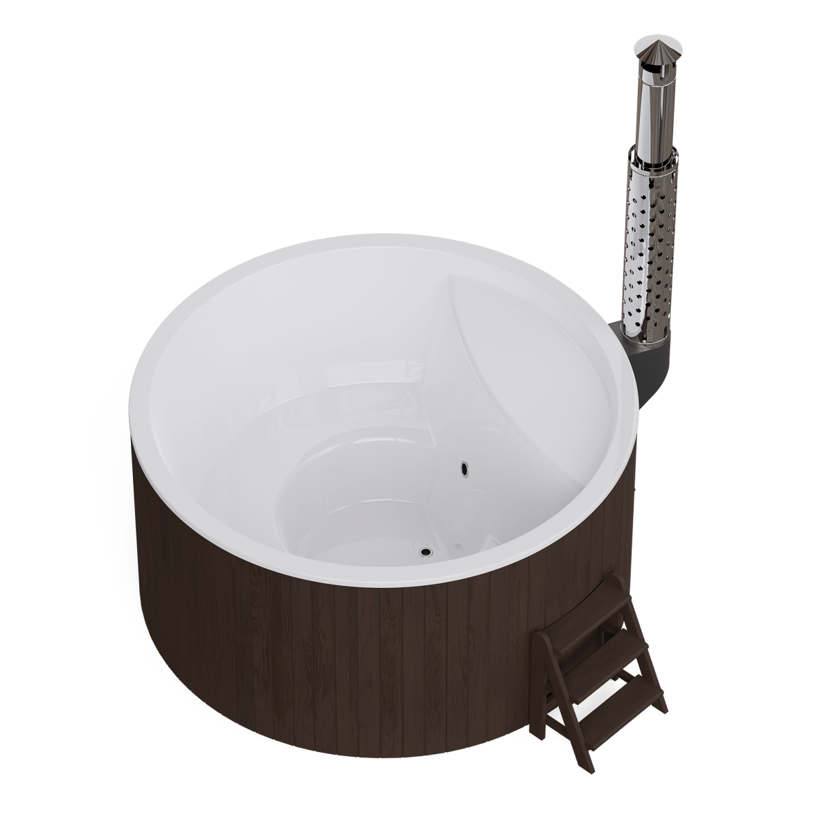 Polar Spa Elite 220 Wood Fired Hot Tub & Cold Plunge (6 - 8 People) in Thermo Pine Light