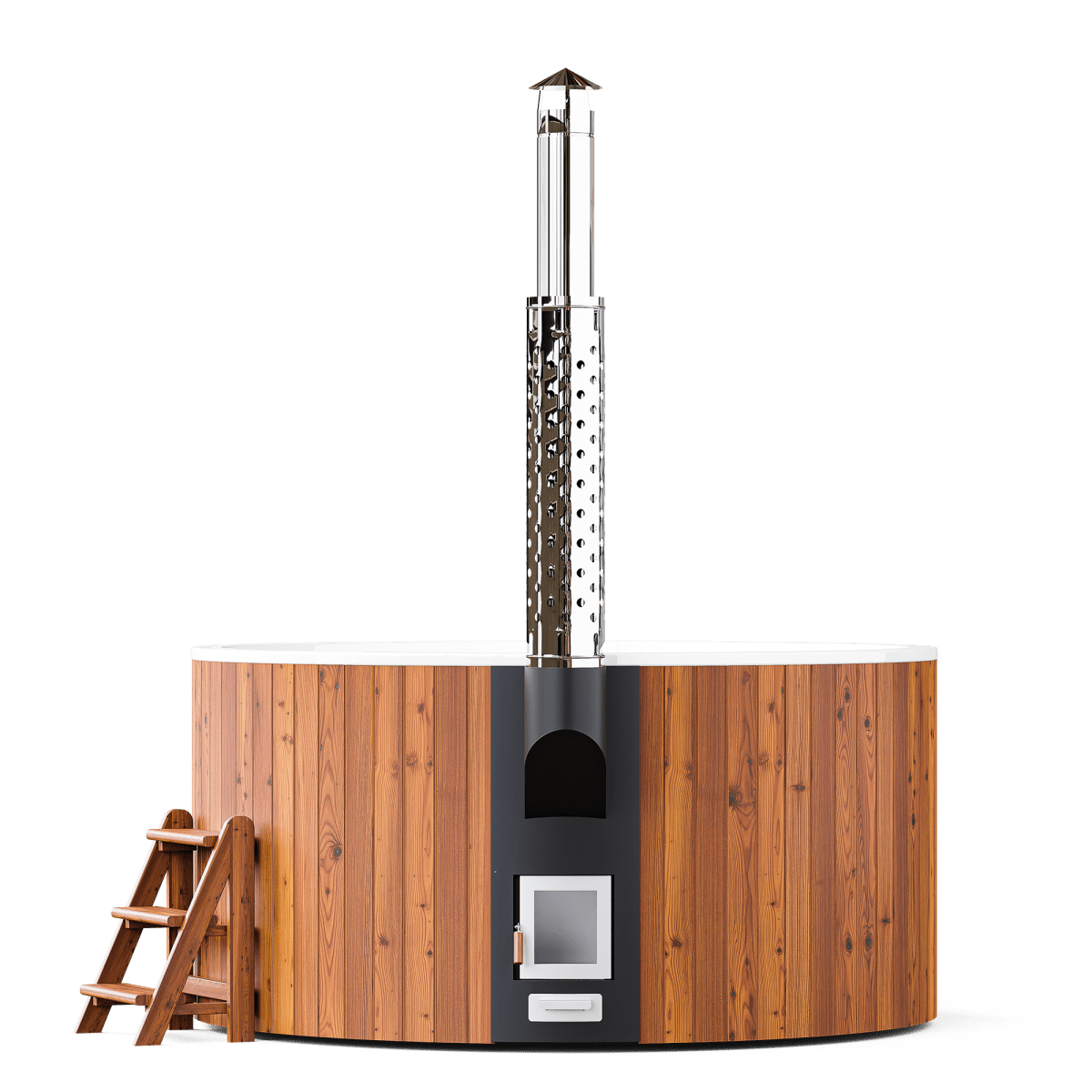 Polar Spa Elite 220 Wood Fired Hot Tub & Cold Plunge (6 - 8 People) in Thermo Pine Light