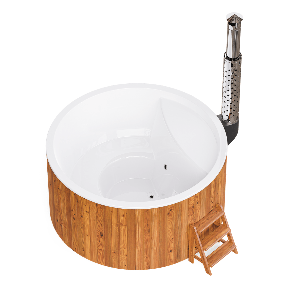 Polar Spa Elite 220 Wood Fired Hot Tub & Cold Plunge (6 - 8 People) in Thermo Pine Light
