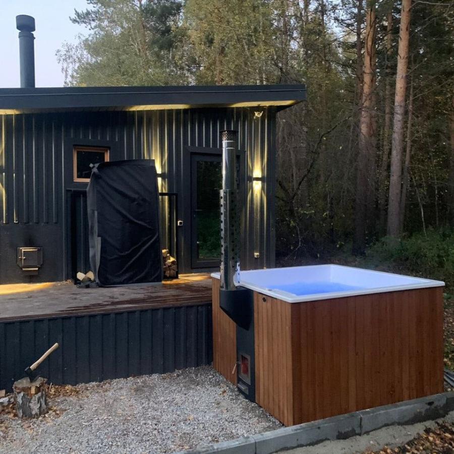Polar Spa Elite Quattro 180 Wood Fired Hot Tub & Cold Plunge (2 - 4 People) in Thermo Pine Dark