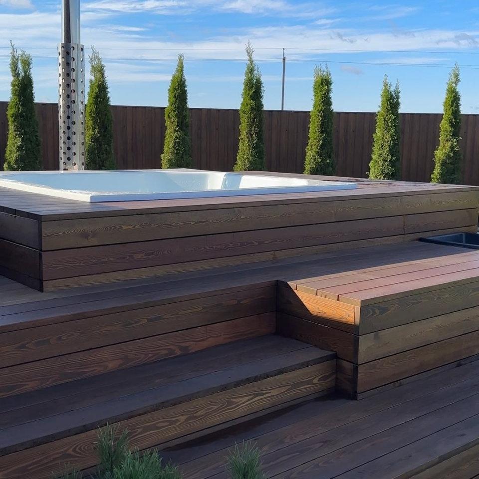 Polar Spa Elite Quattro 180 Wood Fired Hot Tub & Cold Plunge (2 - 4 People) in Thermo Pine Light
