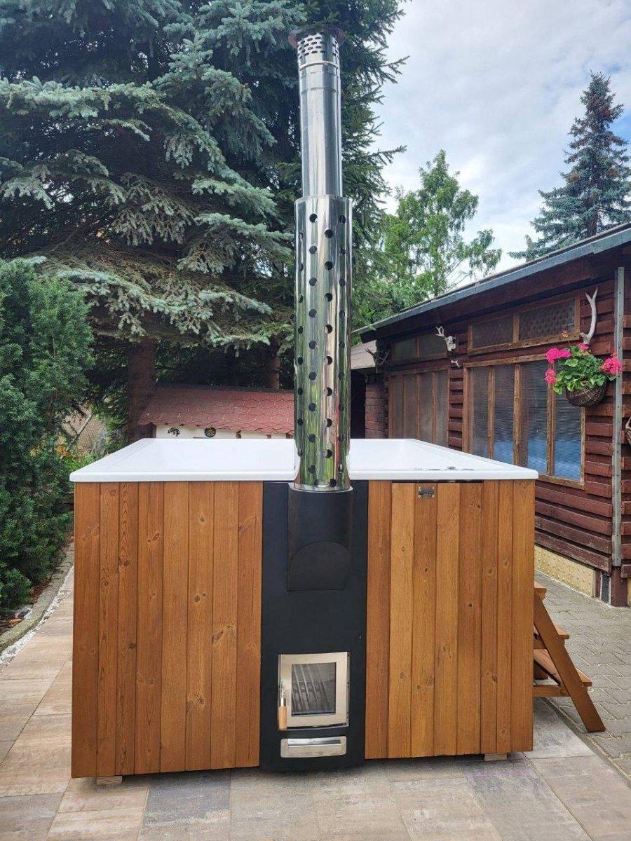 Polar Spa Elite Quattro 180 Wood Fired Hot Tub & Cold Plunge (2 - 4 People) in Thermo Pine Light