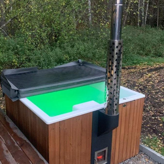 Polar Spa Elite Quattro 180 Wood Fired Hot Tub & Cold Plunge (2 - 4 People) in Thermo Pine Light