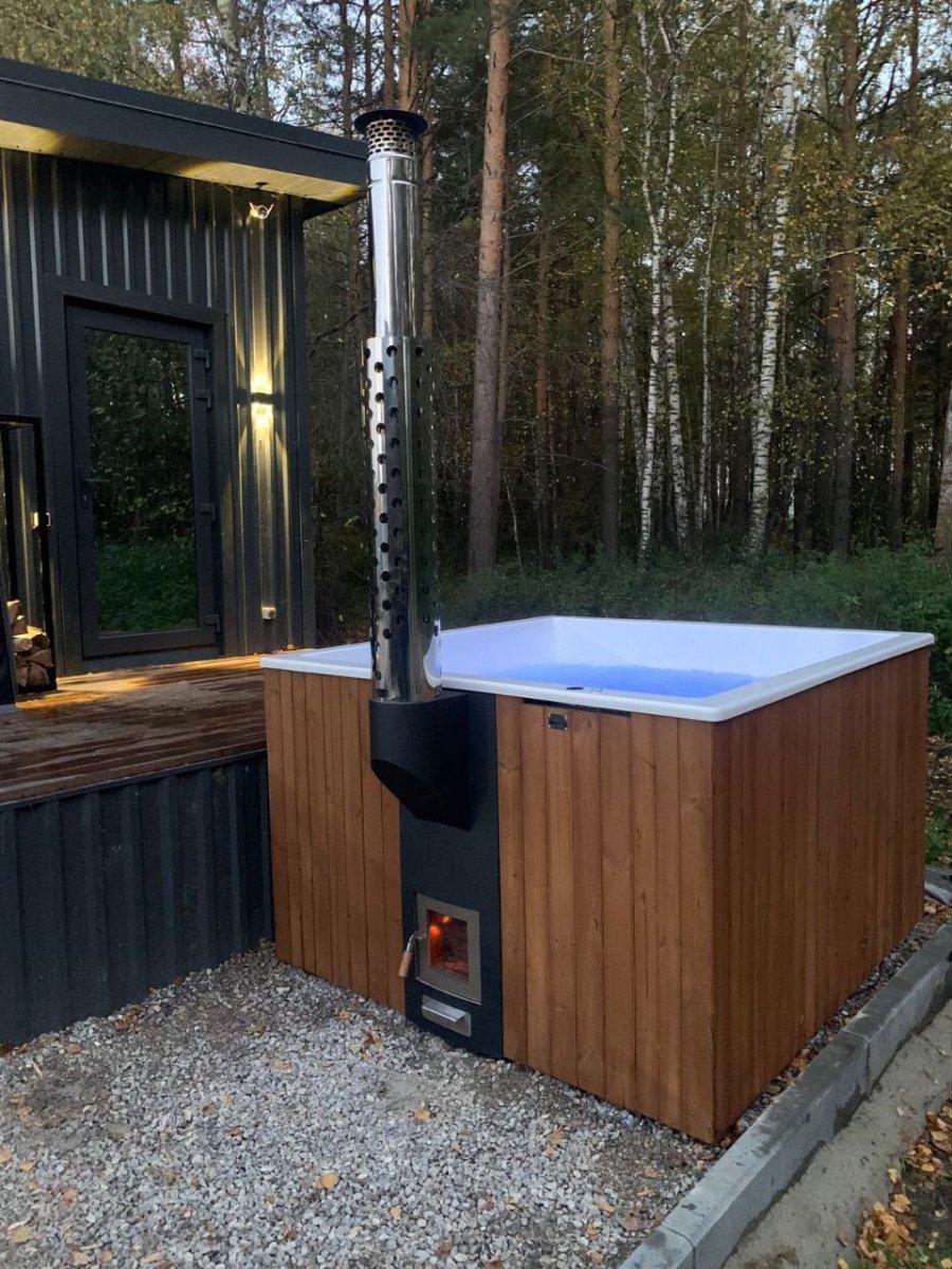 Polar Spa Elite Quattro 180 Wood Fired Hot Tub & Cold Plunge (2 - 4 People) in Thermo Pine Light