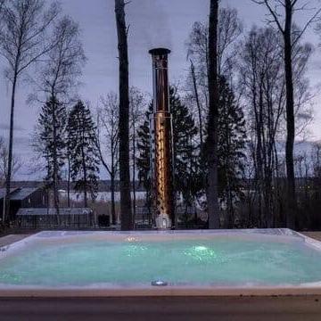 Polar Spa Elite Quattro 200 Wood Fired Hot Tub & Cold Plunge (6 - 8 People) in Thermo Pine Dark