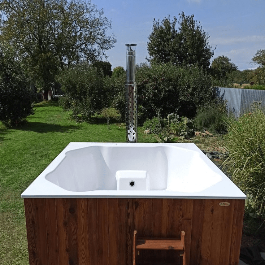 Polar Spa Elite Quattro 200 Wood Fired Hot Tub & Cold Plunge (6 - 8 People) in Thermo Pine Dark