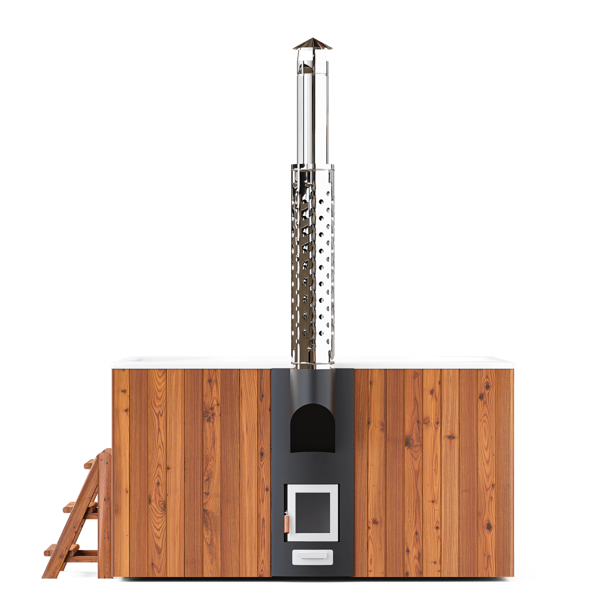 Polar Spa Elite Quattro 200 Wood Fired Hot Tub & Cold Plunge (6 - 8 People) in Thermo Pine Light