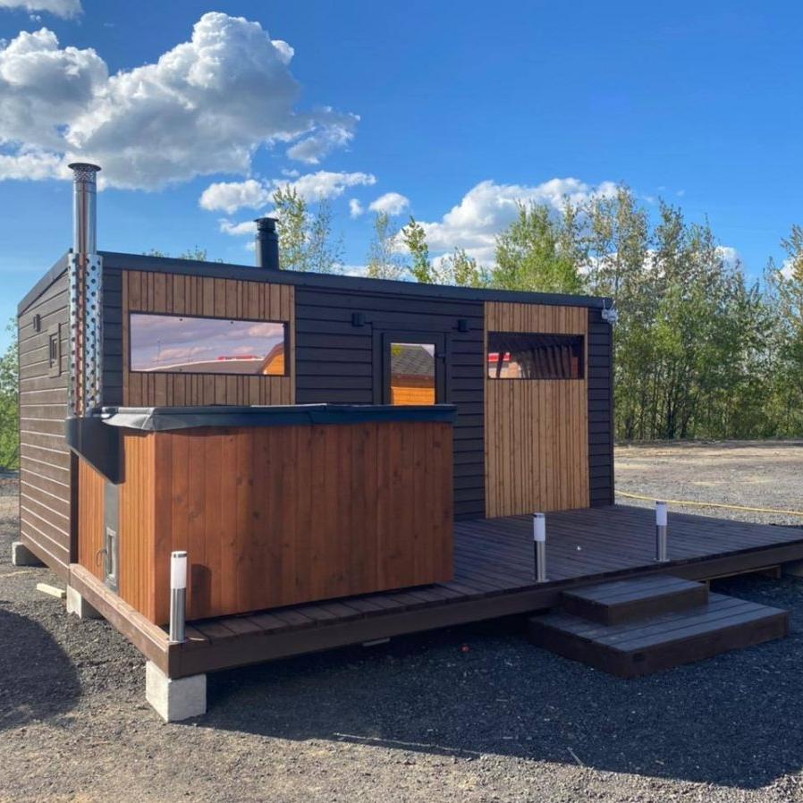 Polar Spa Elite Quattro 200 Wood Fired Hot Tub & Cold Plunge (6 - 8 People) in Thermo Pine Light