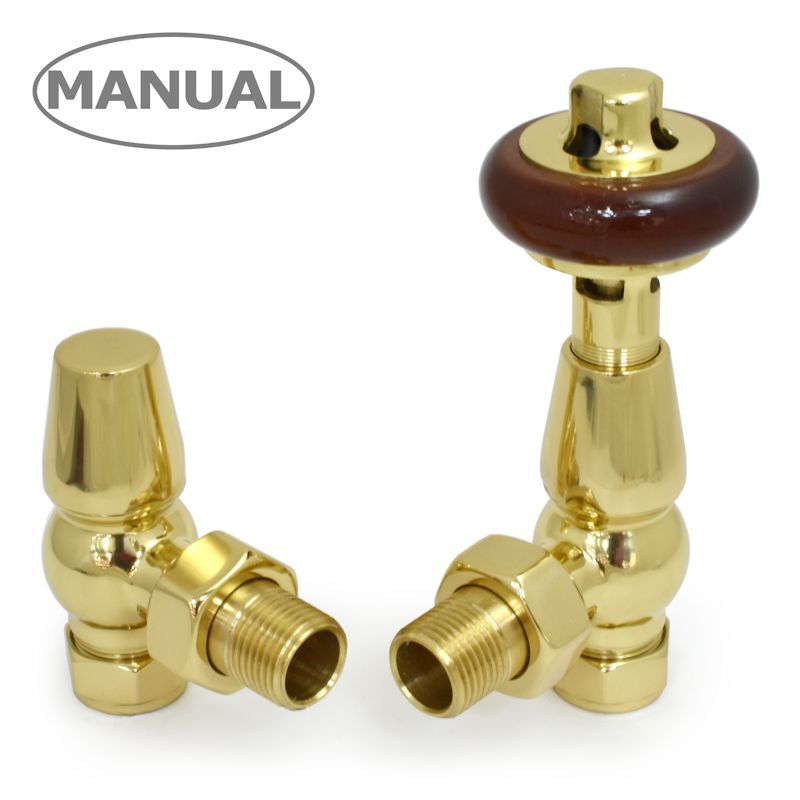 DQ Luxury Enzo Manual Angled Radiator Valves | 5 colours