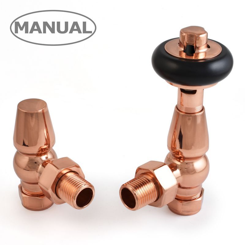 DQ Luxury Enzo Manual Angled Radiator Valves | 5 colours